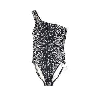 Michael Kors Collection Runway Swimsuit One Shoulder Animal Print Resortwear